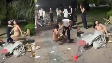 小仙女喝多后当街耍酒疯 脱光光街头裸舞 美乳嫩穴展示殆尽 抓住路人撒泼打滚 香艳画面惊呆路人！